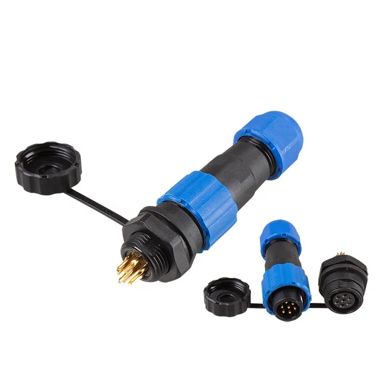 SD13 Back Nut 7Pin 5A Solder Type Waterproof Connector