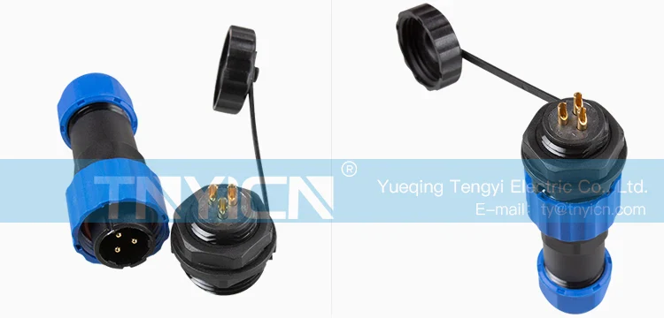 SD16 Back Nut 3Pin 10A Solder Type Waterproof Connector plug and socket contact detail