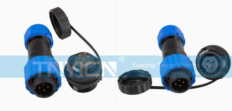 SD16 Back Nut 4Pin 5A Solder Type Waterproof Connector plug and socket contact detail