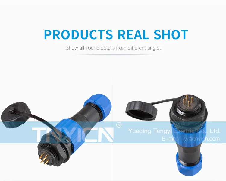 SD16 Back Nut 4Pin 5A Solder Type Waterproof Connector installation and panel mounting detail