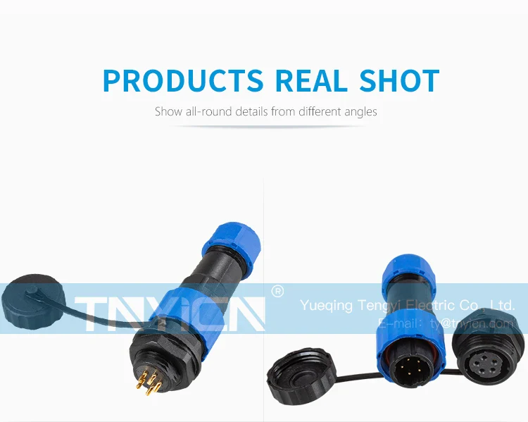 SD16 Back Nut 5Pin 5A Solder Type Waterproof Connector installation and panel mounting detail