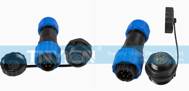 SD16 Back Nut 6Pin 5A Solder Type Waterproof Connector plug and socket contact detail