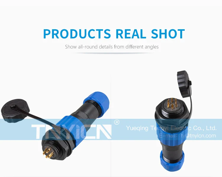 SD16 Back Nut 6Pin 5A Solder Type Waterproof Connector installation and panel mounting detail