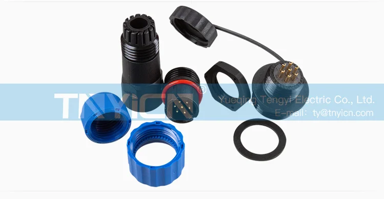 SD16 Back Nut 7Pin 5A Solder Type Waterproof Connector plug and socket contact detail