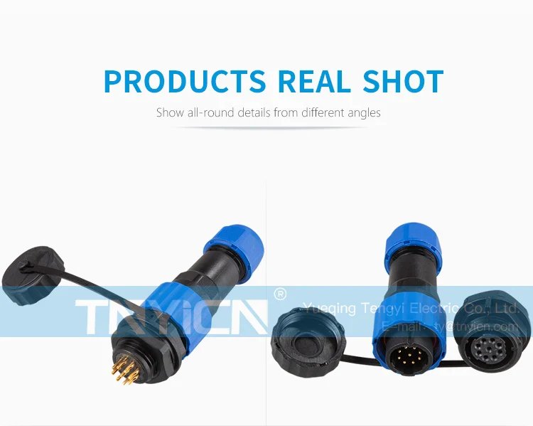 SD16 Back Nut 9Pin 5A Solder Type Waterproof Connector installation and panel mounting detail