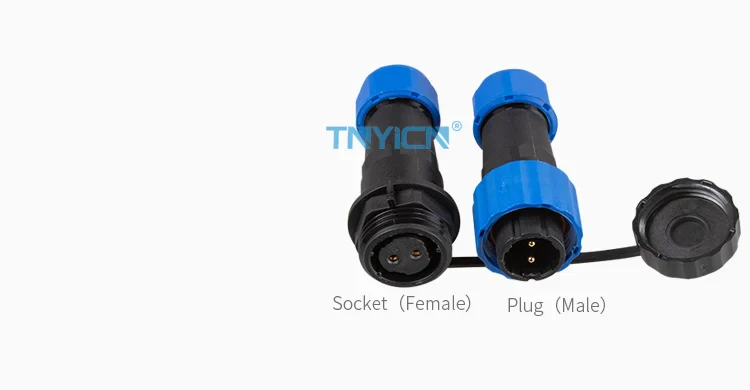 SD16 Docking 2Pin 10A Solder Type Waterproof Connector connector structure detail