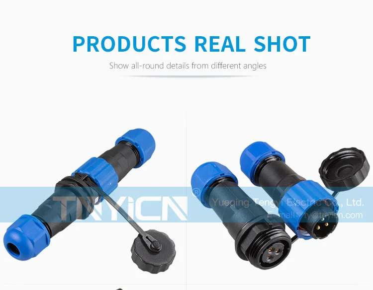 SD16 Docking 3Pin 10A Solder Type Waterproof Connector plug and socket contact detail