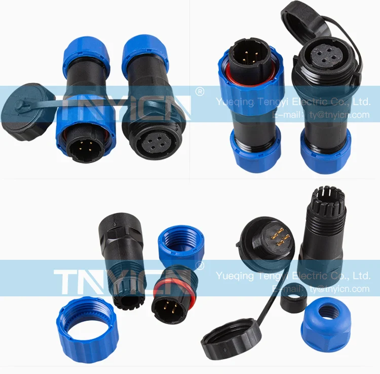 SD16 Docking 4Pin 5A Solder Type Waterproof Connector cable assembly detail