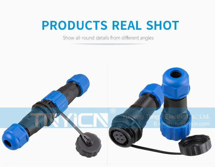 SD16 Docking 4Pin 5A Solder Type Waterproof Connector plug and socket contact detail