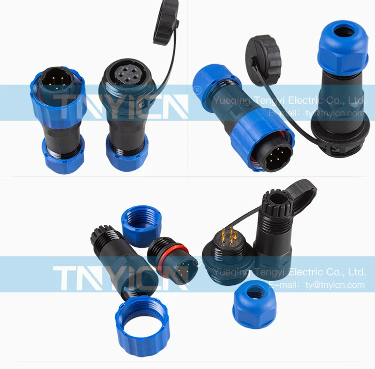 SD16 Docking 5Pin 5A Solder Type Waterproof Connector cable assembly detail