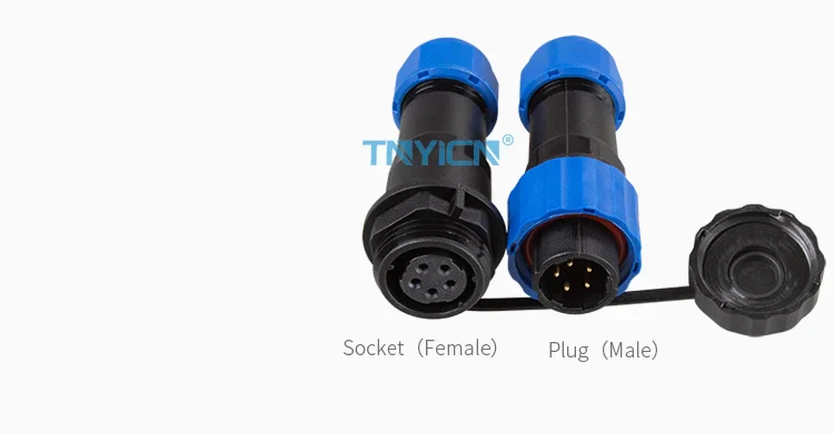 SD16 Docking 5Pin 5A Solder Type Waterproof Connector connector structure detail