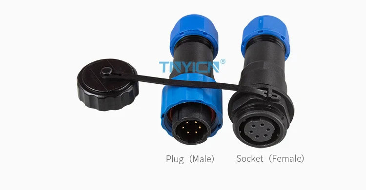 SD16 Docking 6Pin 5A Solder Type Waterproof Connector connector structure detail