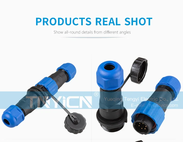 SD16 Docking 6Pin 5A Solder Type Waterproof Connector plug and socket contact detail
