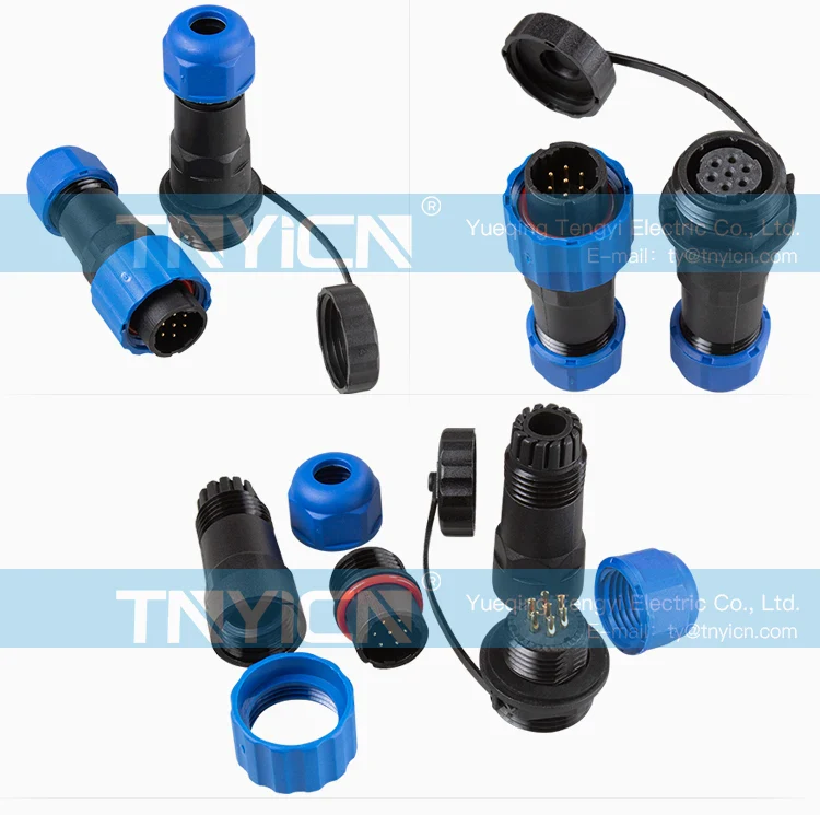 SD16 Docking 7Pin 5A Solder Type Waterproof Connector cable assembly detail