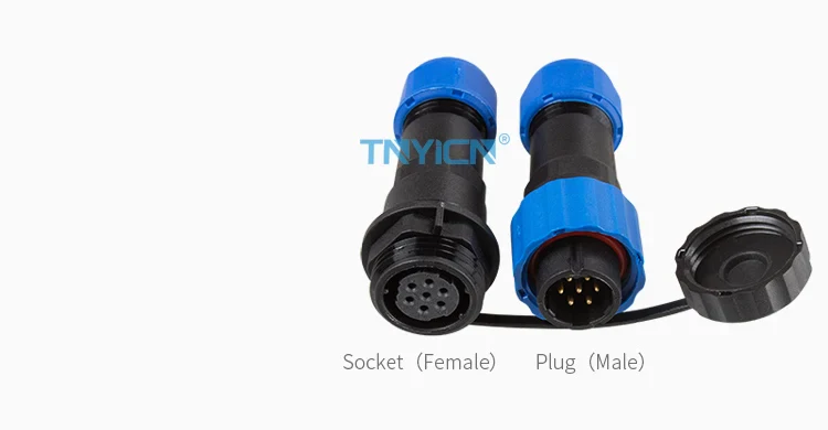 SD16 Docking 7Pin 5A Solder Type Waterproof Connector real shot and product angles