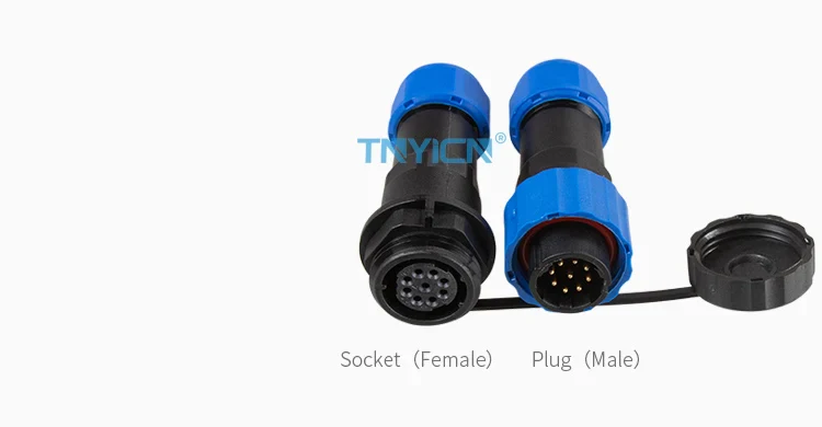 SD16 Docking 9Pin 5A Solder Type Waterproof Connector connector structure detail