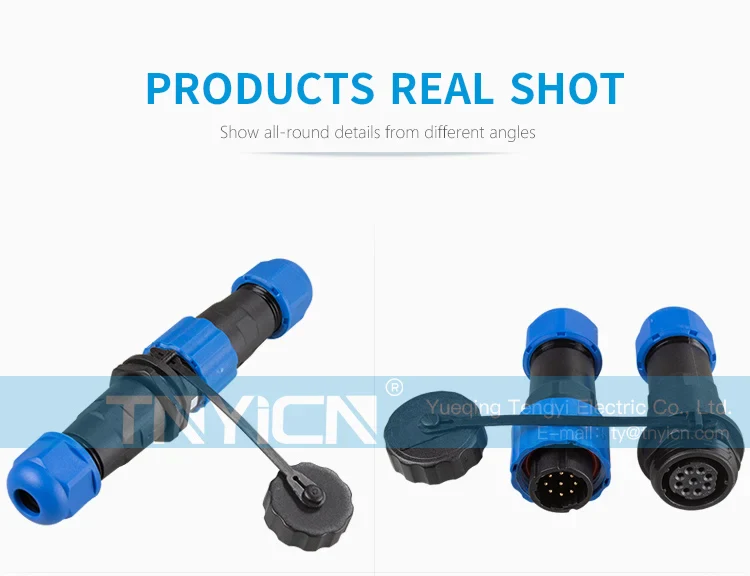 SD16 Docking 9Pin 5A Solder Type Waterproof Connector plug and socket contact detail