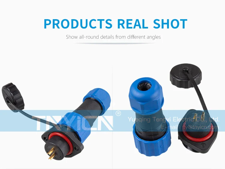SD16 Flange 2Pin 10A Solder Type Waterproof Connector product detail image 06