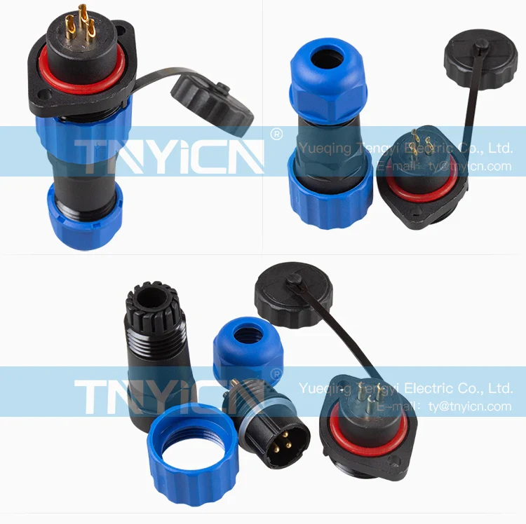 SD16 Flange 3Pin 10A Solder Type Waterproof Connector product detail image 07