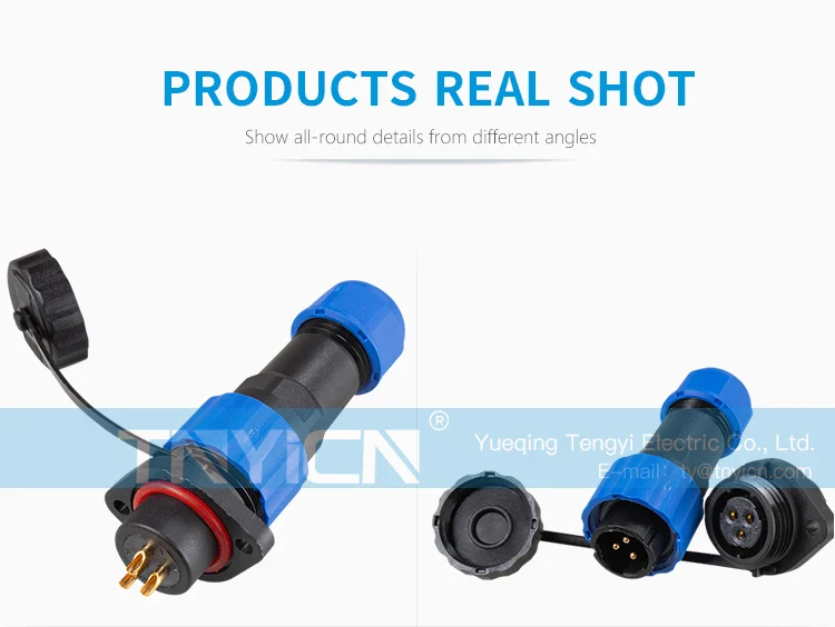 SD16 Flange 3Pin 10A Solder Type Waterproof Connector product detail image 06