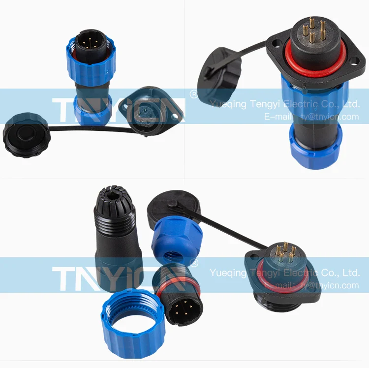 SD16 Flange 5Pin 5A Solder Type Waterproof Connector product detail image 07