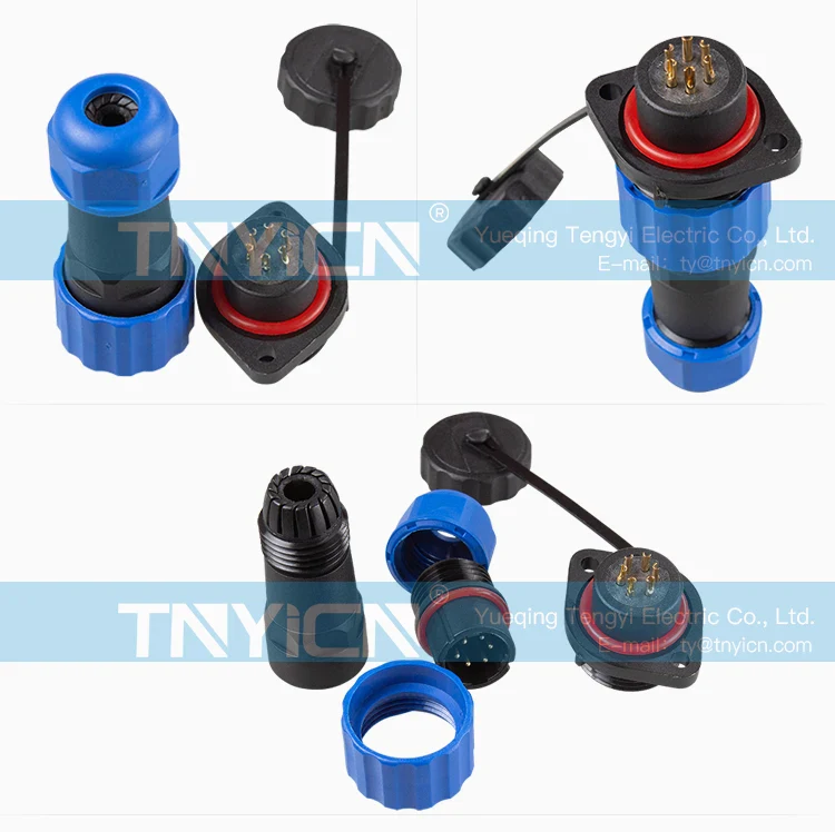 SD16 Flange 6Pin 5A Solder Type Waterproof Connector product detail image 07