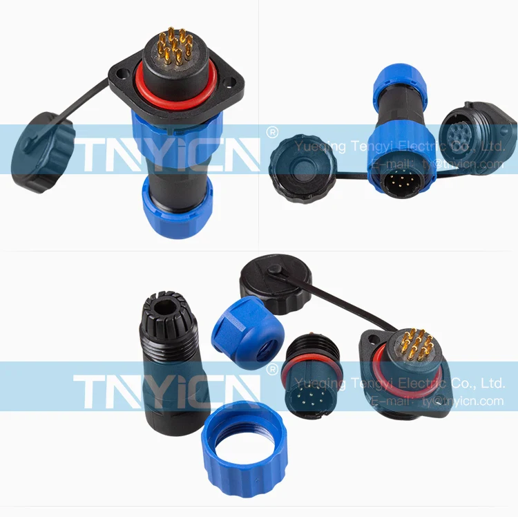 SD16 Flange 9Pin 5A Solder Type Waterproof Connector product detail image 07
