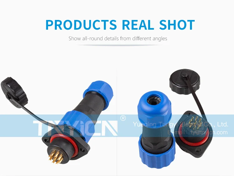 SD16 Flange 9Pin 5A Solder Type Waterproof Connector product detail image 06