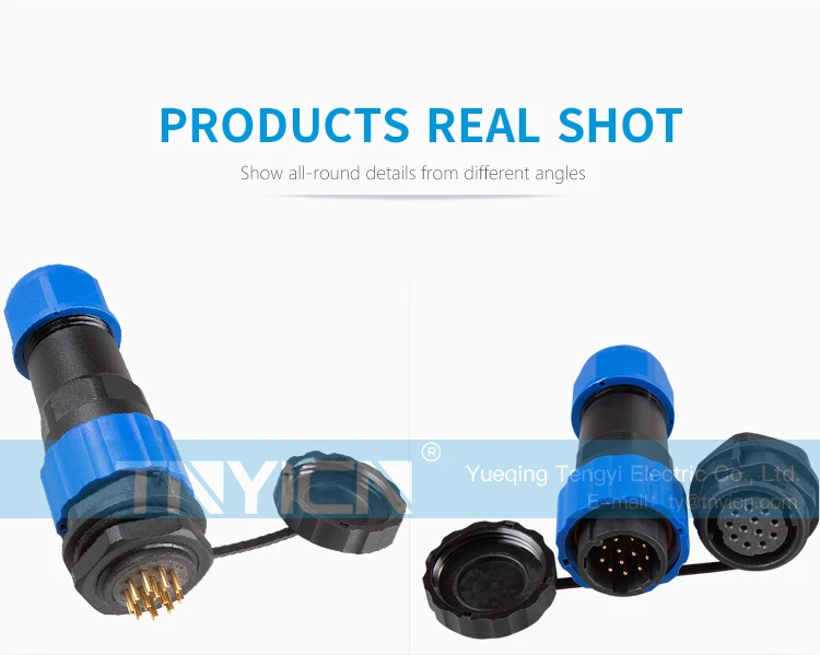 SD20 Back Nut 12Pin 5A Solder Type Waterproof Connector plug and socket contact detail