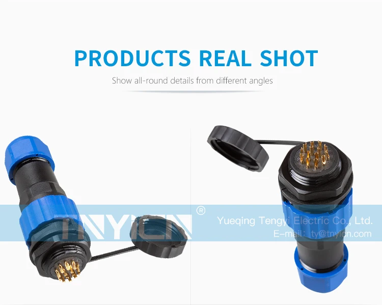 SD20 Back Nut 14Pin 5A Solder Type Waterproof Connector plug and socket contact detail