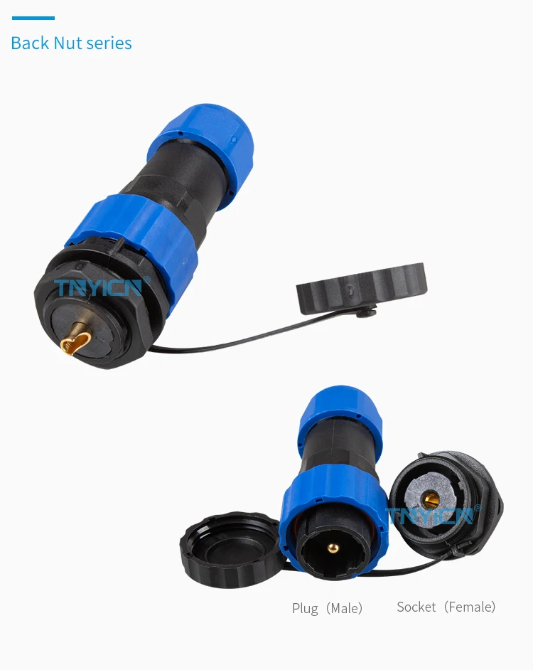 SD20 Back Nut 1Pin 45A Solder Type Waterproof Connector connector structure detail
