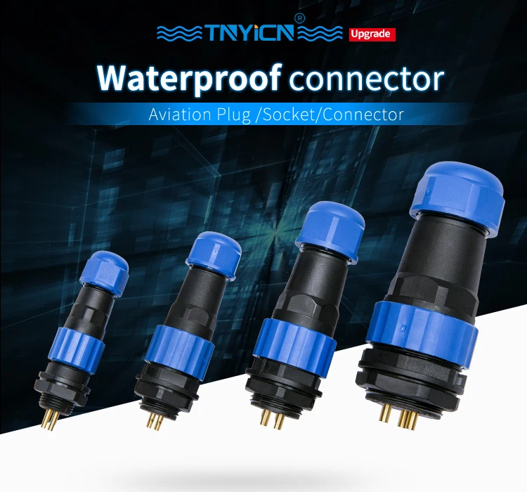 SD20 Back Nut 2Pin 25A Solder Type Waterproof Connector product overview and back nut connector structure