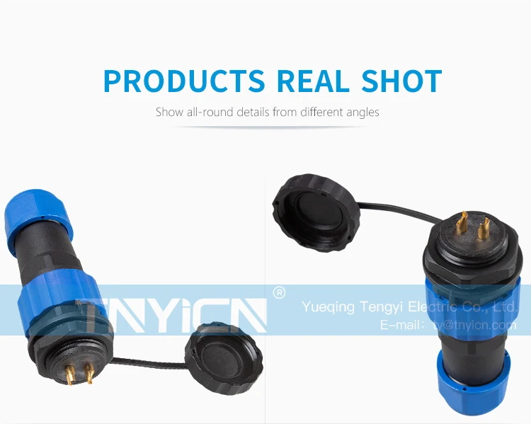 SD20 Back Nut 2Pin 25A Solder Type Waterproof Connector plug and socket contact detail