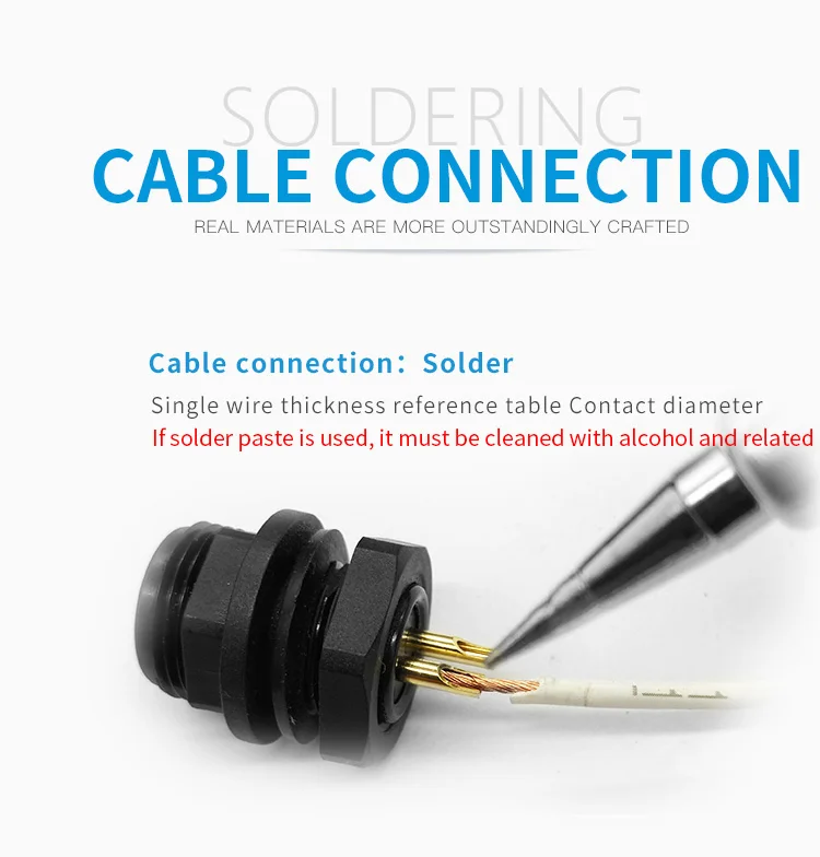 SD20 Back Nut 2Pin 25A Solder Type Waterproof Connector additional product detail
