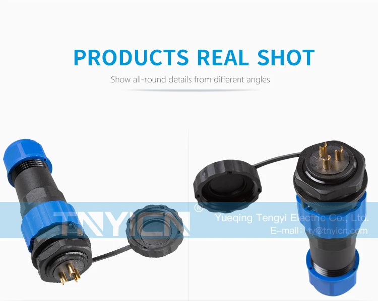 SD20 Back Nut 3Pin 25A Solder Type Waterproof Connector plug and socket contact detail