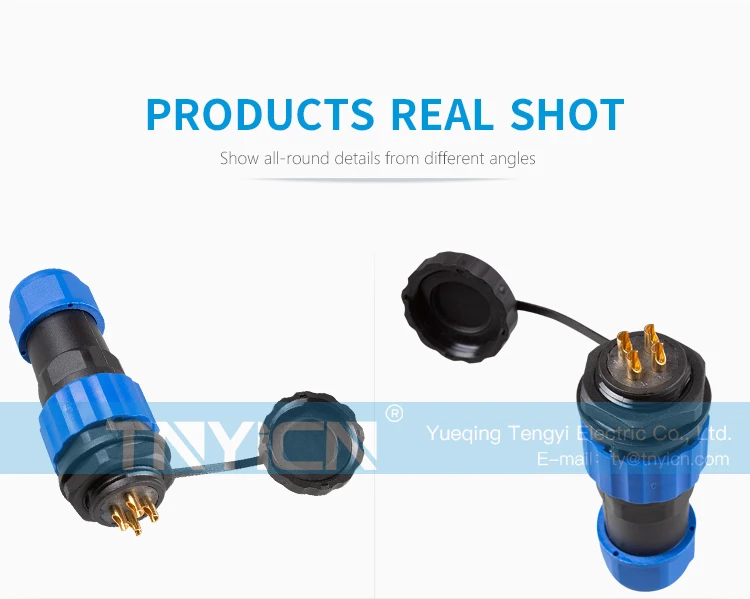 SD20 Back Nut 4Pin 25A Solder Type Waterproof Connector plug and socket contact detail
