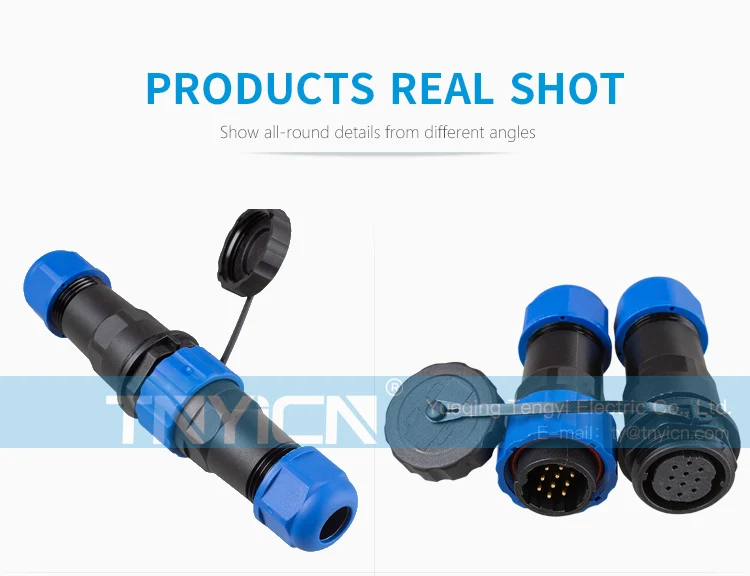 SD20 Docking 10Pin 5A Solder Type Waterproof Connector plug and socket contact detail