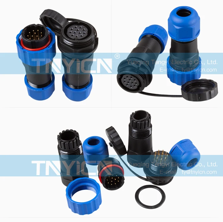 SD20 Docking 12Pin 5A Solder Type Waterproof Connector cable assembly detail