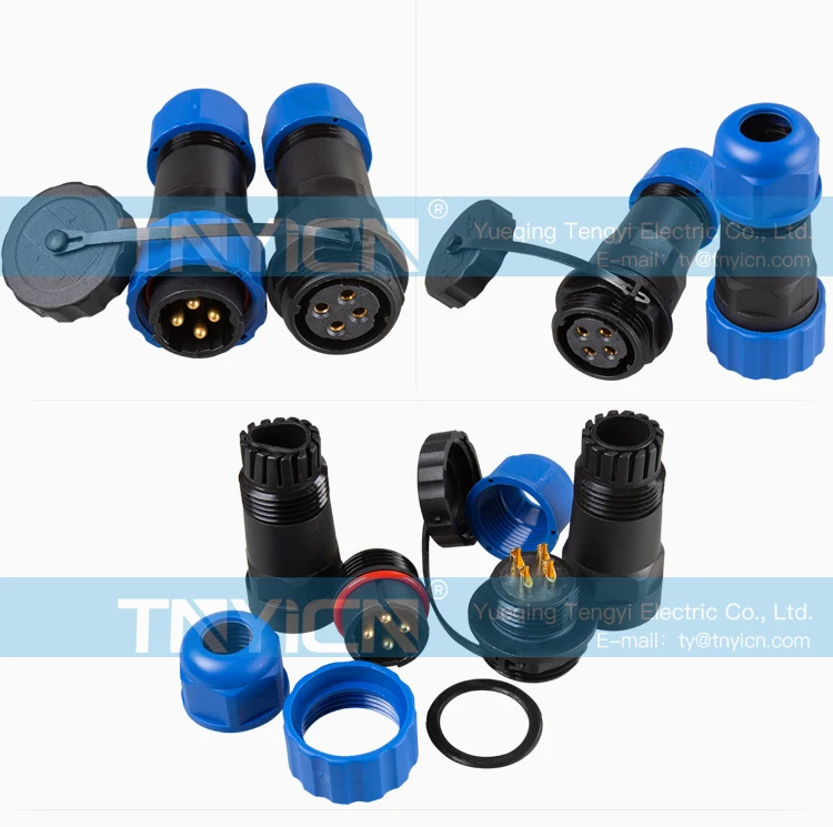 SD20 Docking 4Pin 25A Solder Type Waterproof Connector cable assembly detail