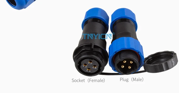 SD20 Docking 4Pin 25A Solder Type Waterproof Connector connector structure detail