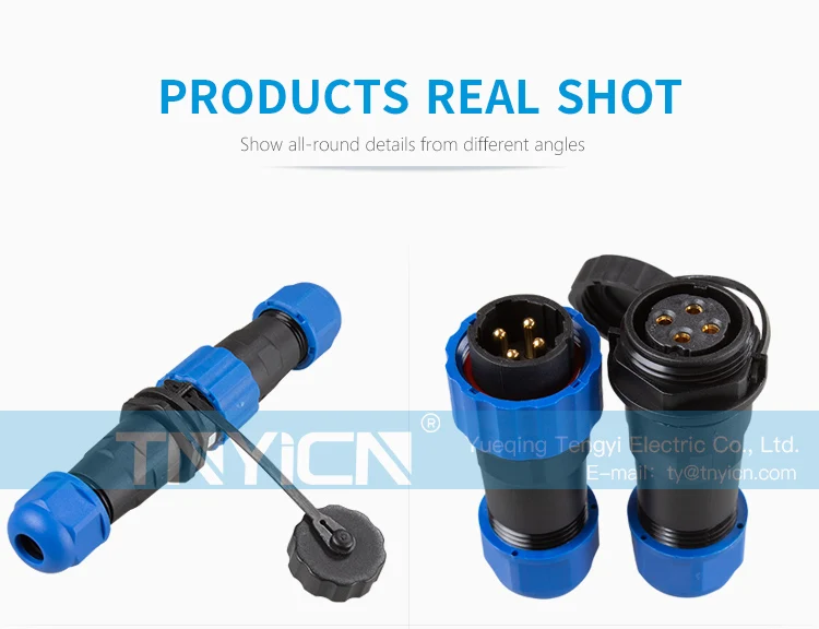 SD20 Docking 4Pin 25A Solder Type Waterproof Connector plug and socket contact detail