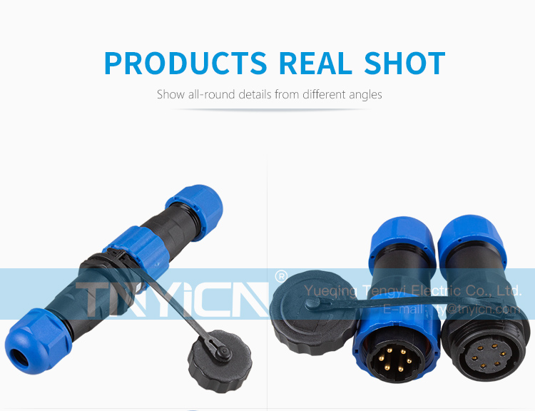 SD20 Docking 6Pin 10A Solder Type Waterproof Connector plug and socket contact detail