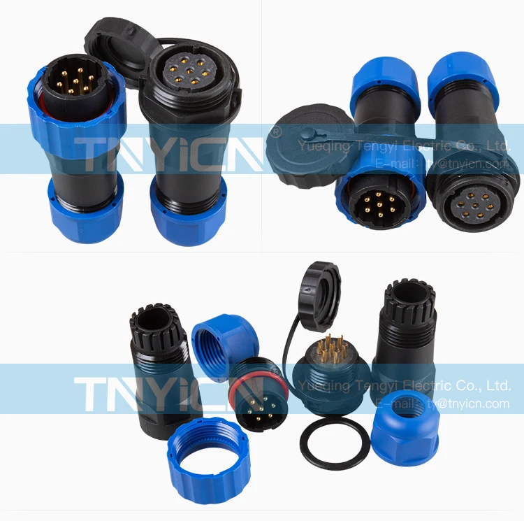 SD20 Docking 7Pin 10A Solder Type Waterproof Connector cable assembly detail