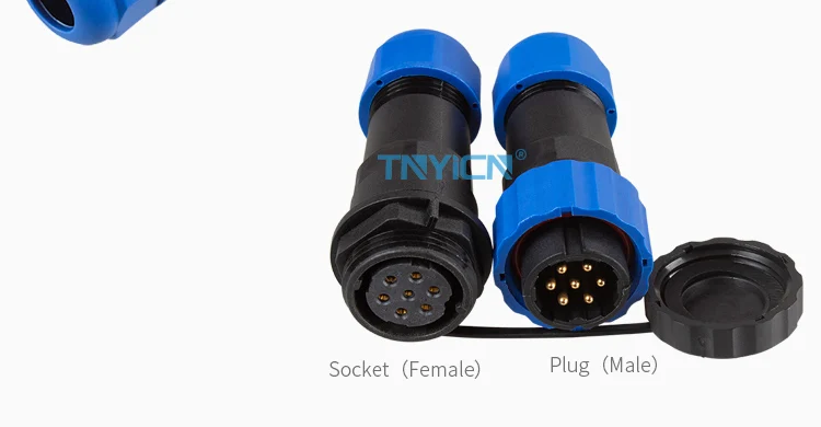 SD20 Docking 7Pin 10A Solder Type Waterproof Connector connector structure detail