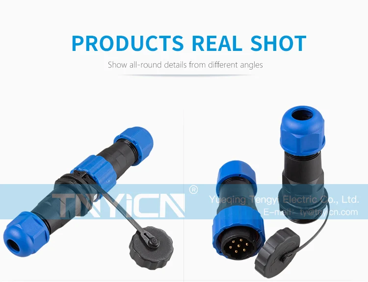 SD20 Docking 7Pin 10A Solder Type Waterproof Connector plug and socket contact detail
