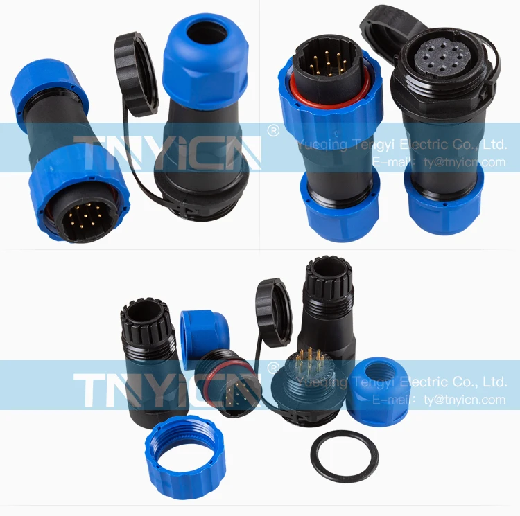 SD20 Docking 9Pin 5A Solder Type Waterproof Connector cable assembly detail