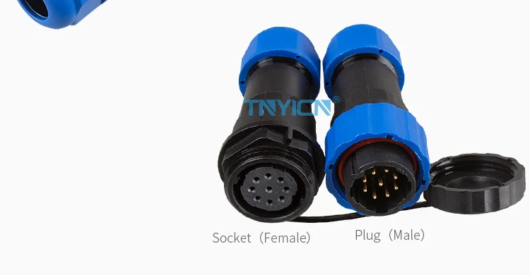 SD20 Docking 9Pin 5A Solder Type Waterproof Connector connector structure detail