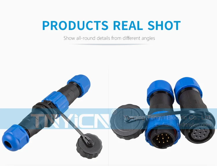 SD20 Docking 9Pin 5A Solder Type Waterproof Connector plug and socket contact detail