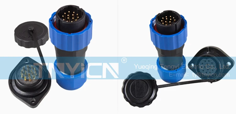 SD20 Flange 14Pin 5A Solder Type Waterproof Connector product detail image 07
