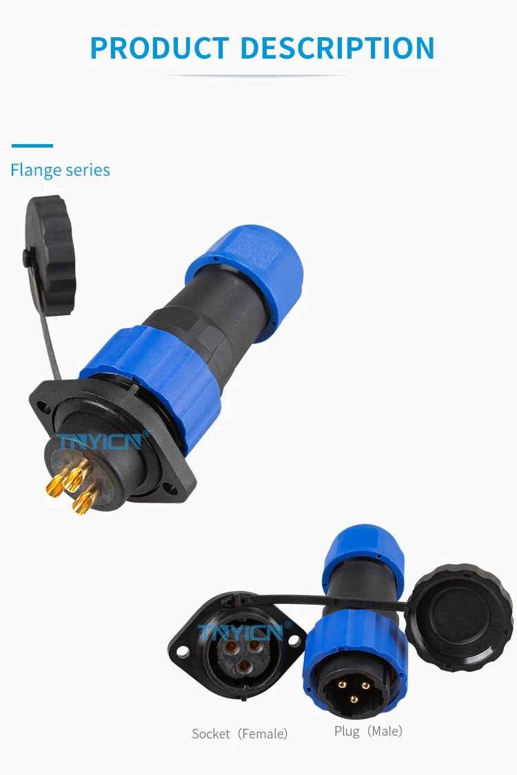 SD20 Flange 3Pin 25A Solder Type Waterproof Connector product detail image 03